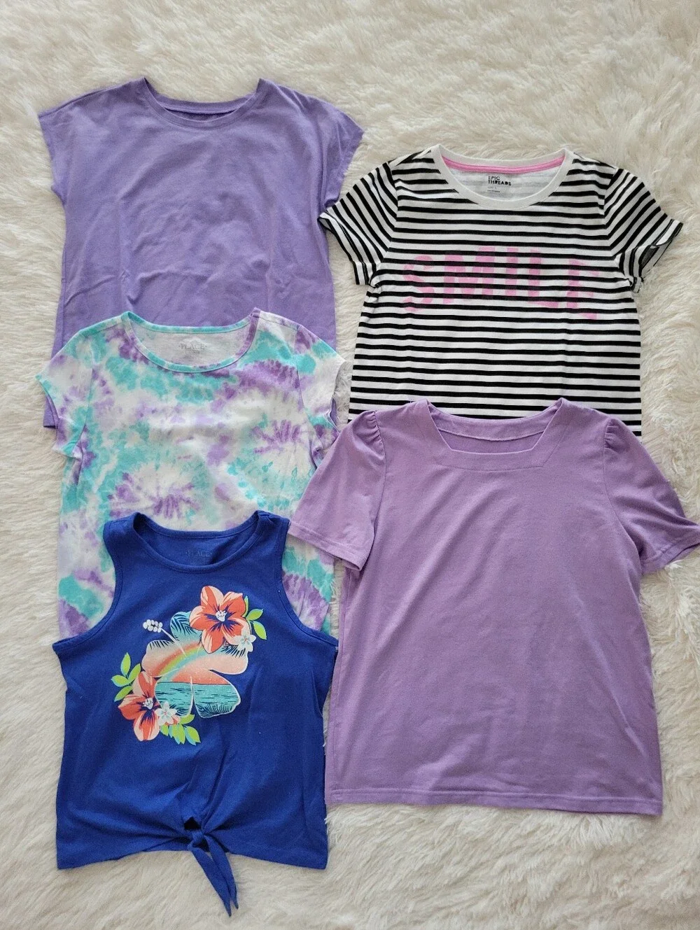 Girls Size L 10/12 Children's Place, Mixed Brand Short Sleeve Bundle Multicolor
